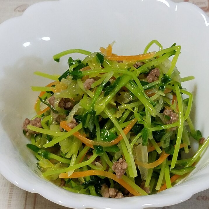 豆苗と千切り野菜と合挽き肉の簡単炒め物 レシピ 作り方 By Miccyo 楽天レシピ 豆苗と千切り野菜と合挽き肉の簡単炒め物 レシピ 作り方 By Miccyo 楽天レシピ